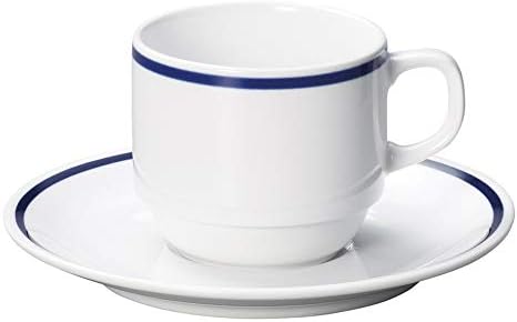 אינדיגו כחול מוערם קערת קפה צלחת [7.5 איקס 6.6 ס מ * 190 סמ ק 6.3 איקס 1.9 ס מ קערת צלחת: 350 גרם] [כוס & מגבר; צלחת] / מסעדת מלון מסעדה מערבית מזון מסחרי